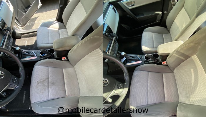 Interior car detailing stains removed